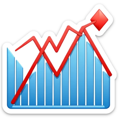 graph with line going down and the line being red sticker