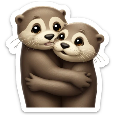 Otter hugs otter sticker