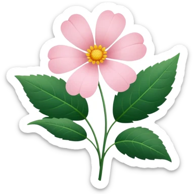 Aesthetic flowers and plants growing from the ground in colours of soft pink matching the deep green leaves (to describe/match with the word flourish) sticker