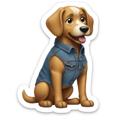 Dog wearing jeans sticker