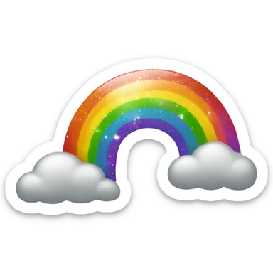 Rainbow with sparkles  sticker