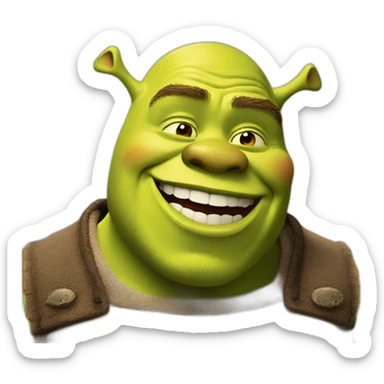 shrek having the best time of his life sticker