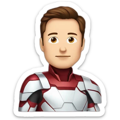 Elon Musk in iPhone emoji style a ironman type space outfit sticker