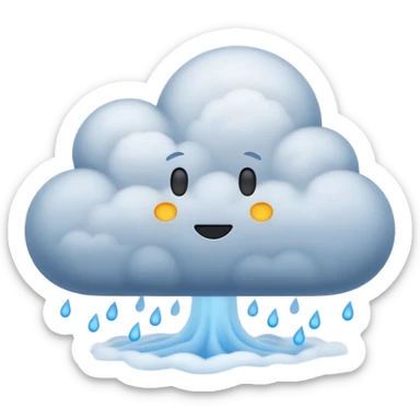 3D render of Fog, miniature weather phenomenon, volumetric particle effects,dense blue-grey cloud bank obscuring the ground, elemental energy, emoji style, isolated on white background --v 6.0. sticker