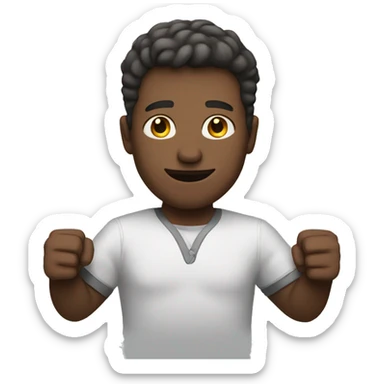 white man holding his arms out  sticker