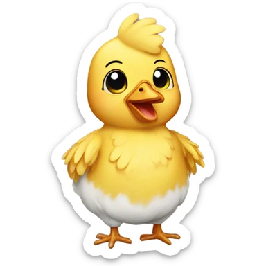 Baby chicken man sticker