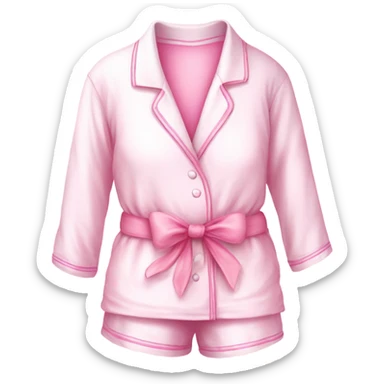 pajamas cute with colour of soft sweet pink and white with ribbon  sticker