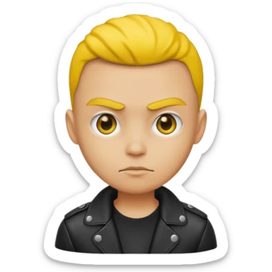 A baddie with circular yellow head sticker