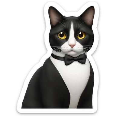 A tuxedo cat sticker
