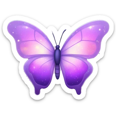 Glowing starry Pastel purple-gradient nebula galaxy butterfly sticker