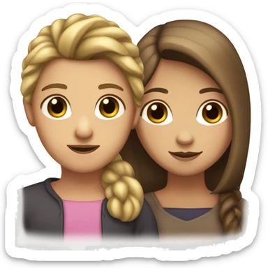 Bay horse and a girl with light brown hair and dark brown eyes sticker