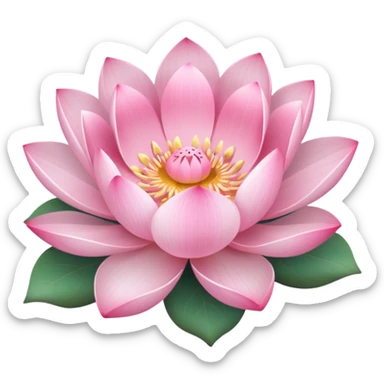 lotus flower with a pink bow sticker