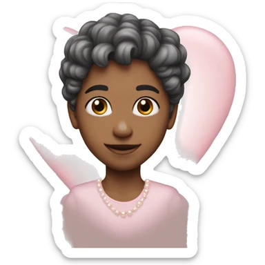 pearl light pink heart sticker