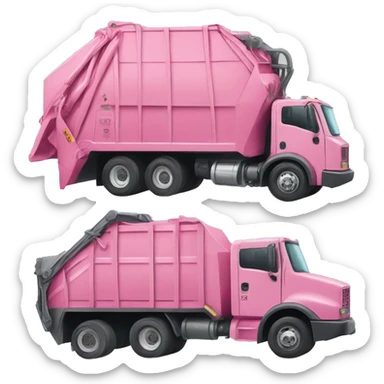 Pink garbage truck sticker