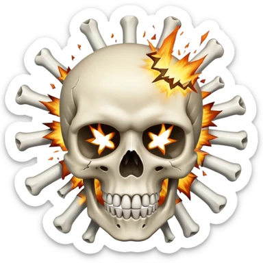 Tête de mort qui explose sticker
