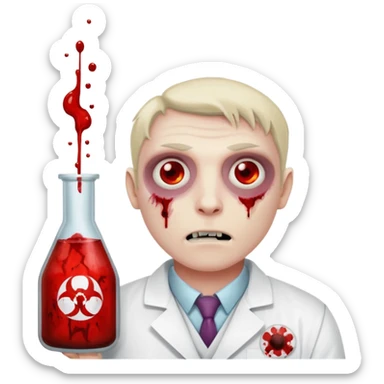 Zombie lab researcher sticker