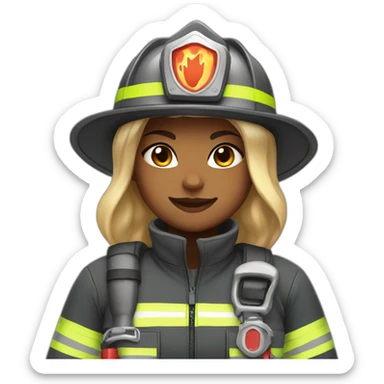 Buffed Catgirl Firefighter sticker