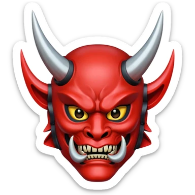  red samurai oni mask sticker