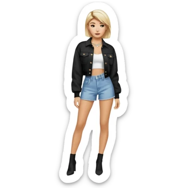 Hailey bieber cheveux court blond voir tout le corps  sticker