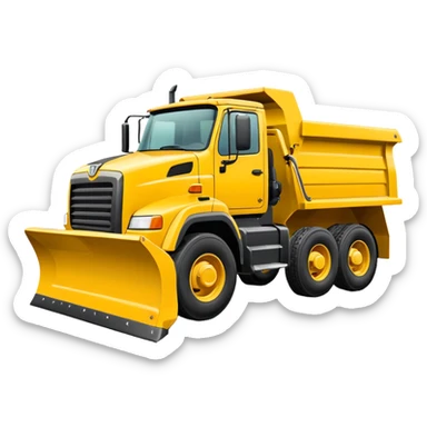 Snowplow truck yellow side view sticker