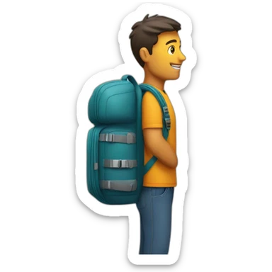 backpack traveller man sticker