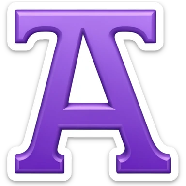 purple capital letter I alphabet sticker