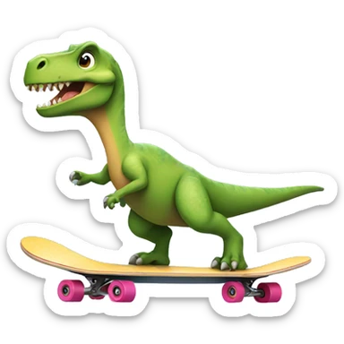 Dinosaur on skateboard sticker