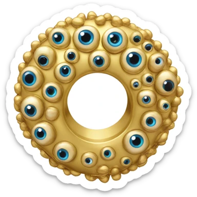 gold ring studded with eyeballs sticker