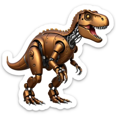 T-rex with robot parts sticker