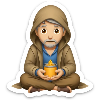 beggar who is also a homeless person sticker