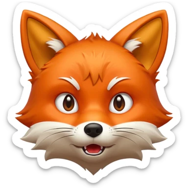 Fox angry looking up  sticker