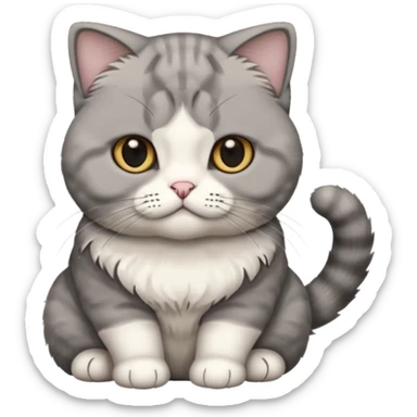 scottish fold cat with folded ears sticker