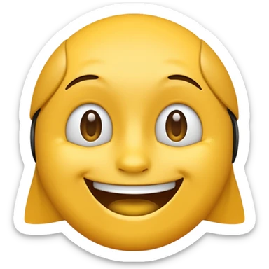 normal yellow emoji, but gigachads face sticker
