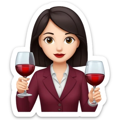 wine expert dark hair sticker