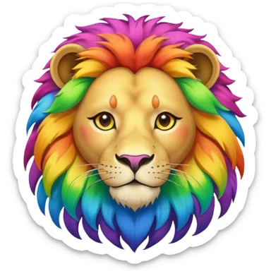 Rainbow gay lion sticker