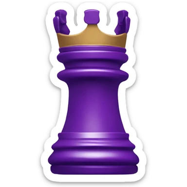Queens chess piece split down the middle two tone purple sticker