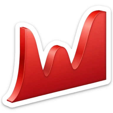 down going red graph sticker