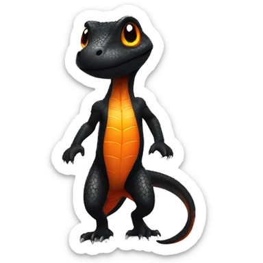 Black Shiny Reptile with Orange belly Full Body sticker