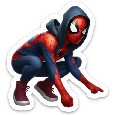 spiderman-miles-morales with hoodie sticker