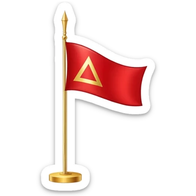 Red triangle flag and gold pole sticker