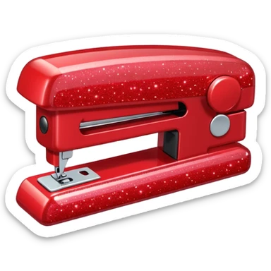 red glitter office supplies sticker