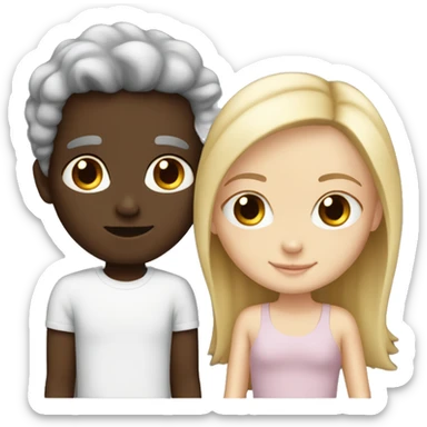 White girl black boy in love sticker