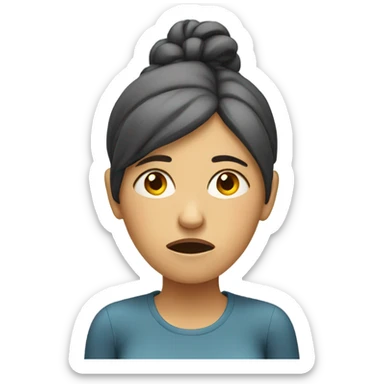 stressed woman  sticker