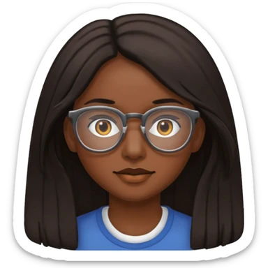 with long hair and darker with glasses sticker