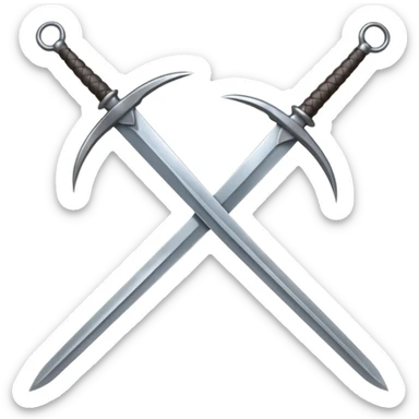 Crossed weapons sticker