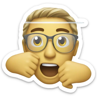 and finally tries to get it into the glass sticker