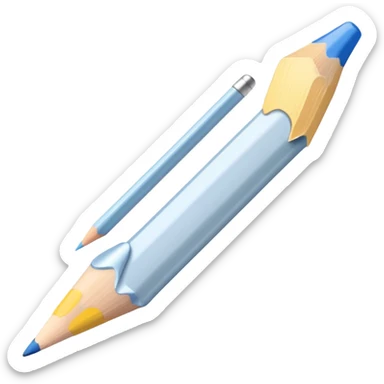 white colored pencil with a sharp white tip sticker