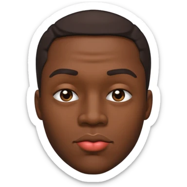 Black man squinting kiss face sticker