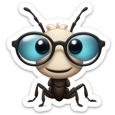 ant with glasses sticker