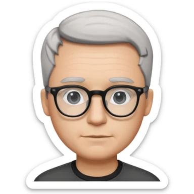 padre con gafas poco pello y color blanco y negro sin arujas sticker